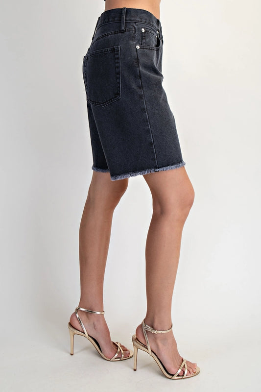 Black denim Women's shorts Jeans