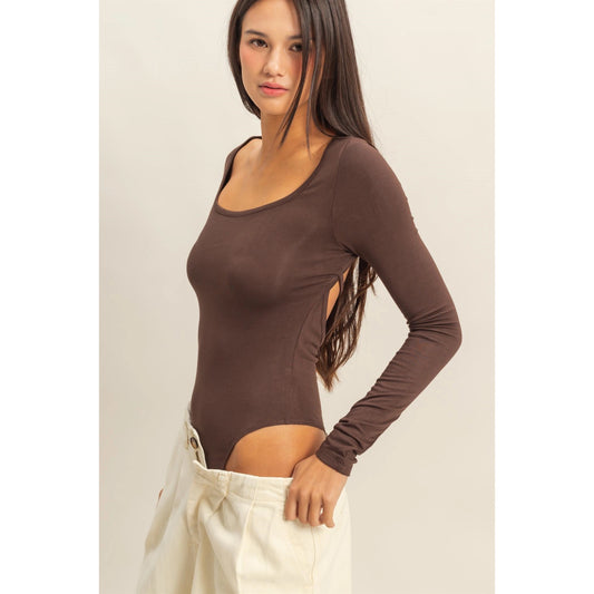 Mac Backless Bodysuit (Soft Brown)