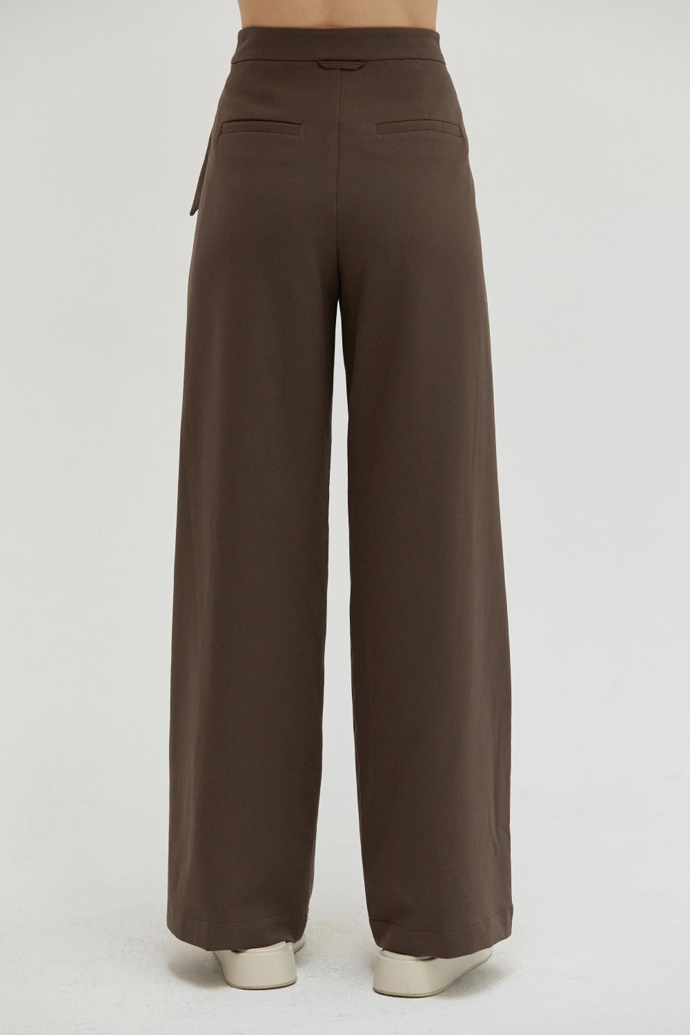 Elara Wide Leg Trouser Pants (Cacao)