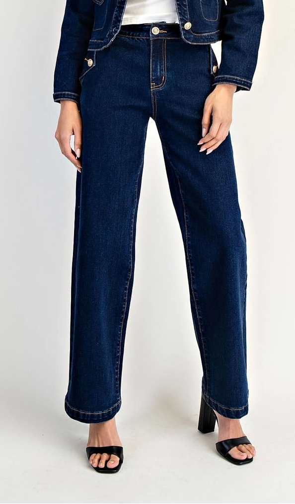 Kylie Stretch Straight Denim Jeans (Blue Jean)