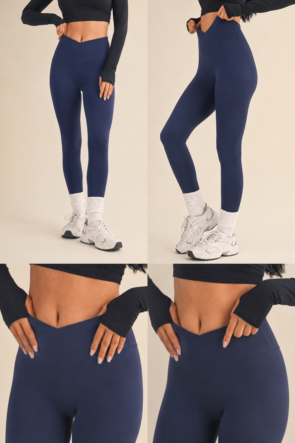 Kim Studio Crossover Leggings (Navy Blue)