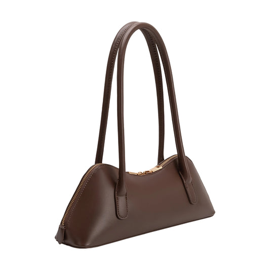 Dakota Recycled Vegan Leather Shoulder Bag (Chocolate)