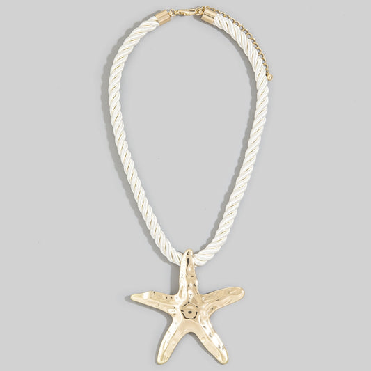 The Starfish Twisted Cord Statement Necklace