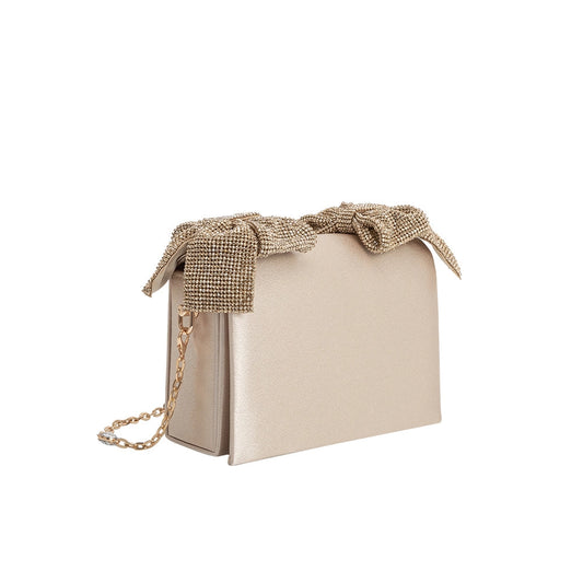 Yuri Champagne Satin Crossbody Bag