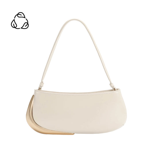 Sade Recycled Vegan Leather Shoulder Bag (Ivory)
