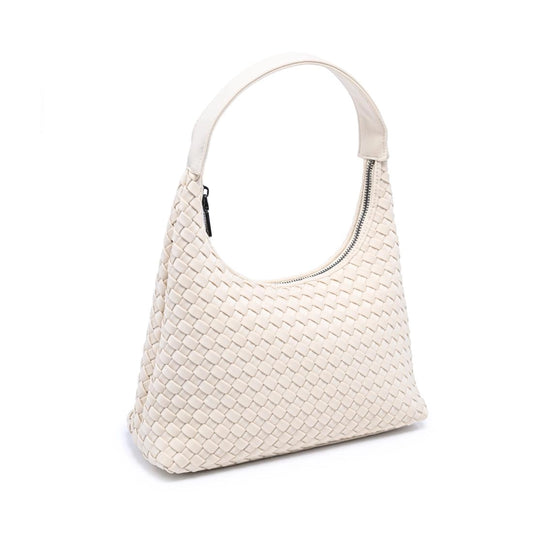 Cream Woven Neoprene Shoulder Bag Women's Purse