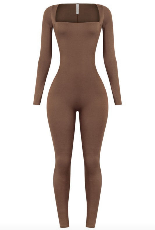 LOTIV Long Sleeve Jumpsuit (Brown)