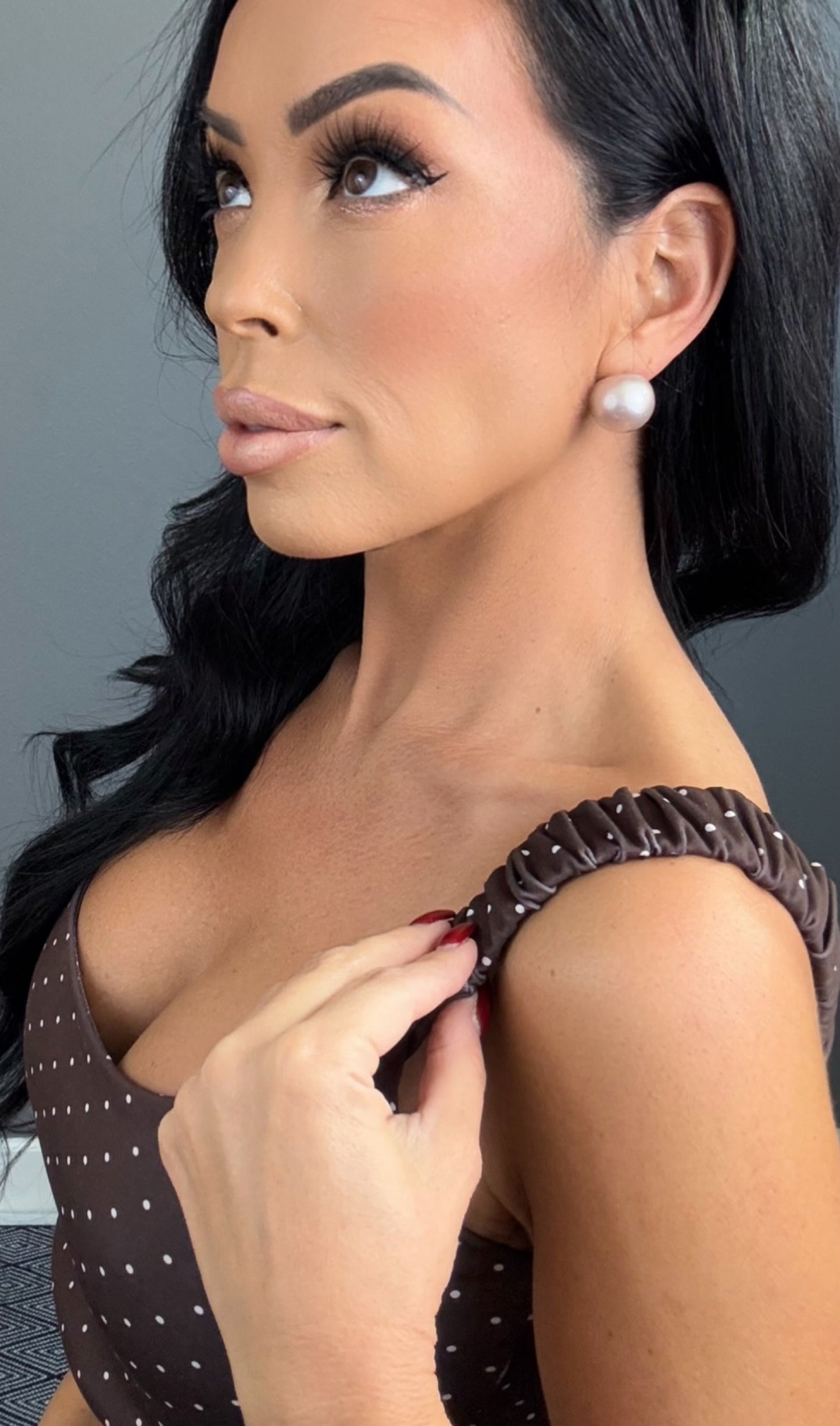 TAYLOR POLKA DOT STUDIO BRA TOP (BROWN)