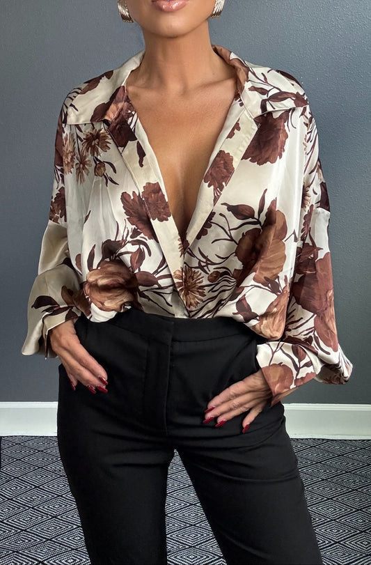 SABRINA AUTUMN OPEN BODYSUIT BLOUSE