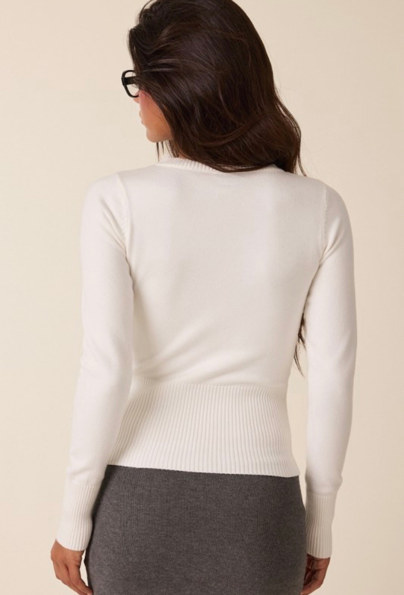 EMA FLOWER BUD KNIT CARDIGAN SWEATER (IVORY)