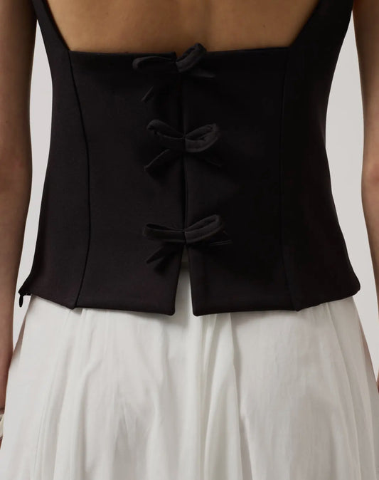 Kate Back Bow Detail Blouse (Black)