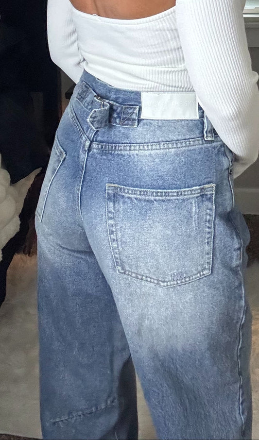 CECE BARREL JEANS (FADED DENIM)