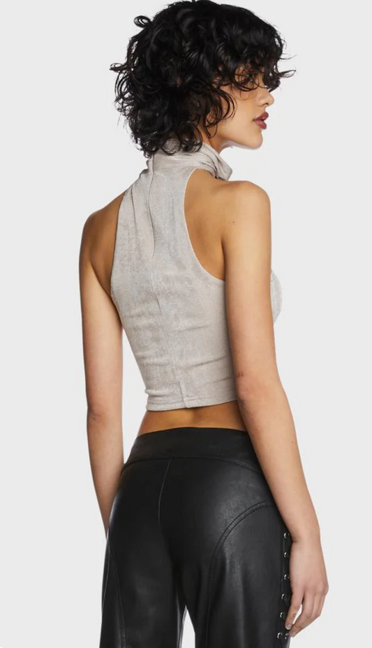 La La Choker Halter Tube Top (Shimmer Blush)