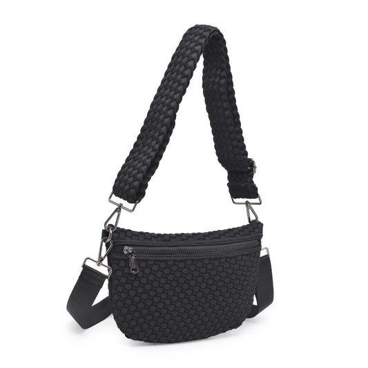 ETHEREAL WOVEN NEOPRENE CROSSBODY BAG (BLACK)