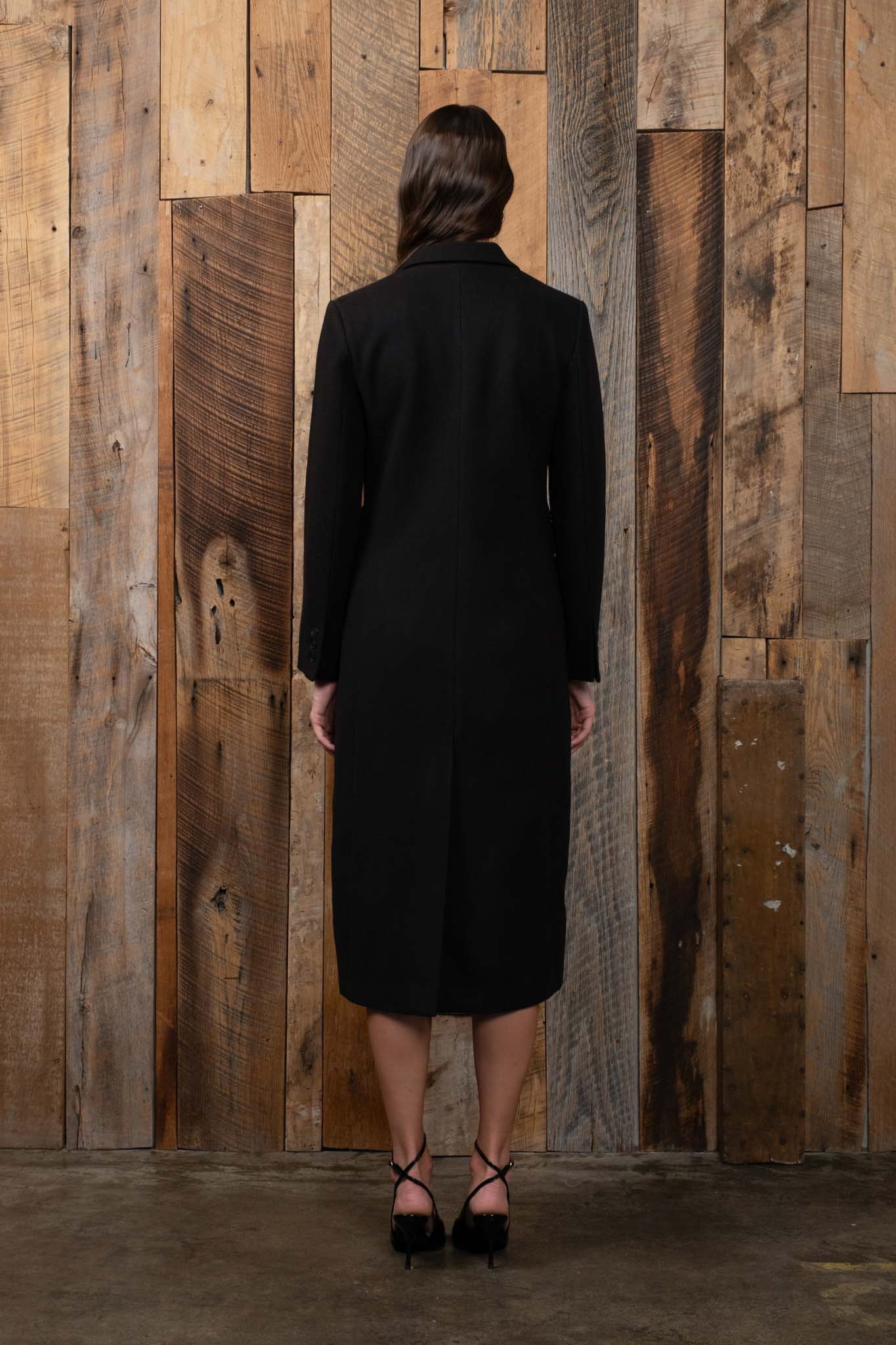 'THE SUNDAY COAT' DOUBLE BREASTED LONGLINE NOTCHED COAT