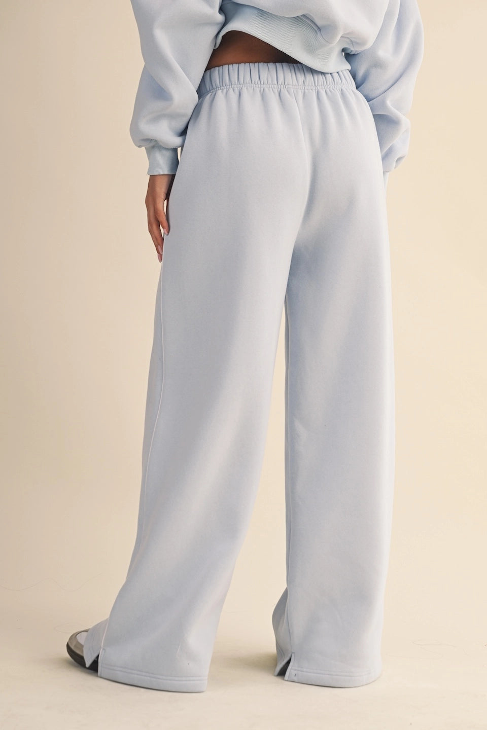 Core Cozy Fleece Wide Leg Sweatpants (Blue)