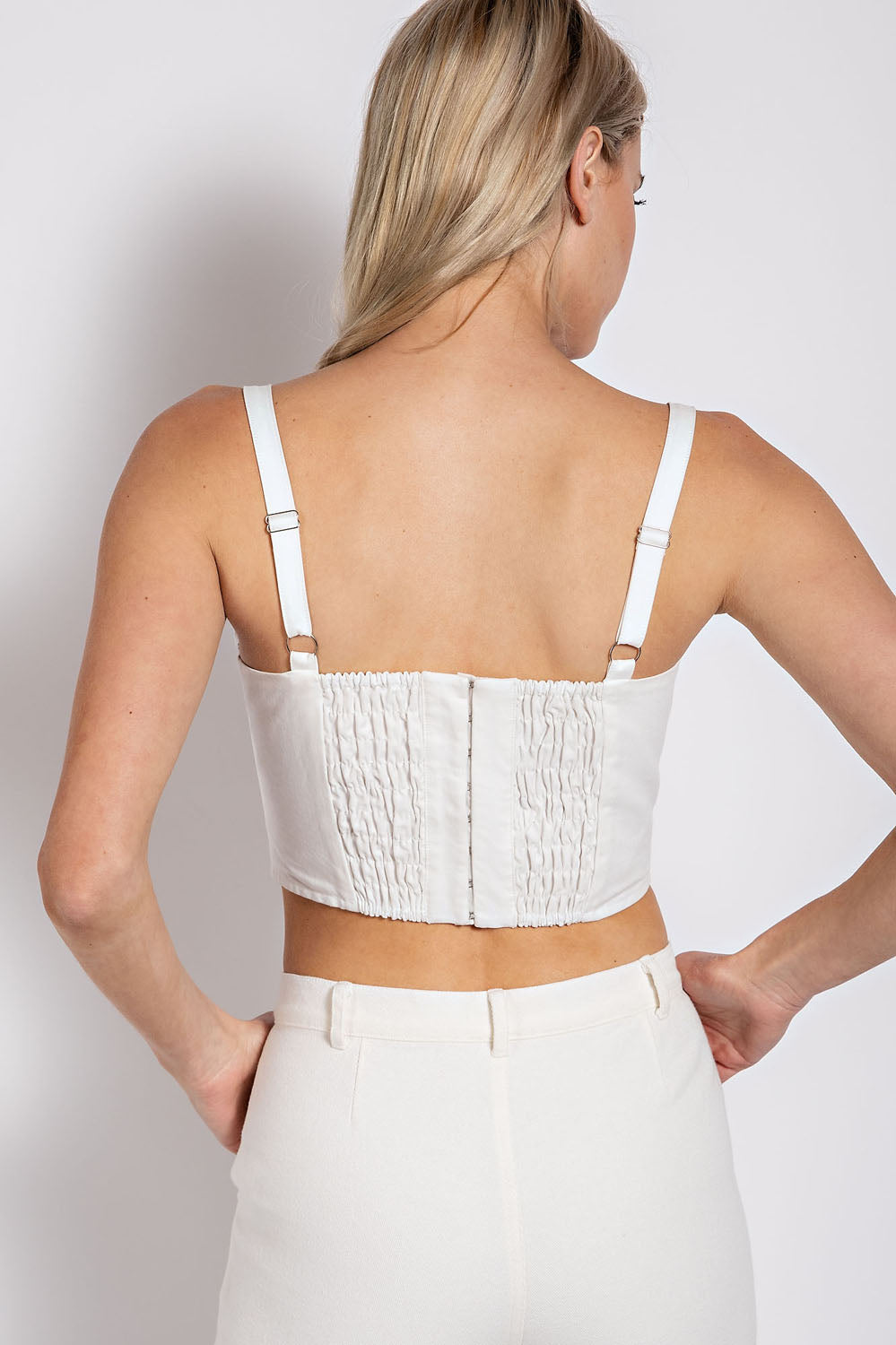Elsa Deep Crop Top (White)