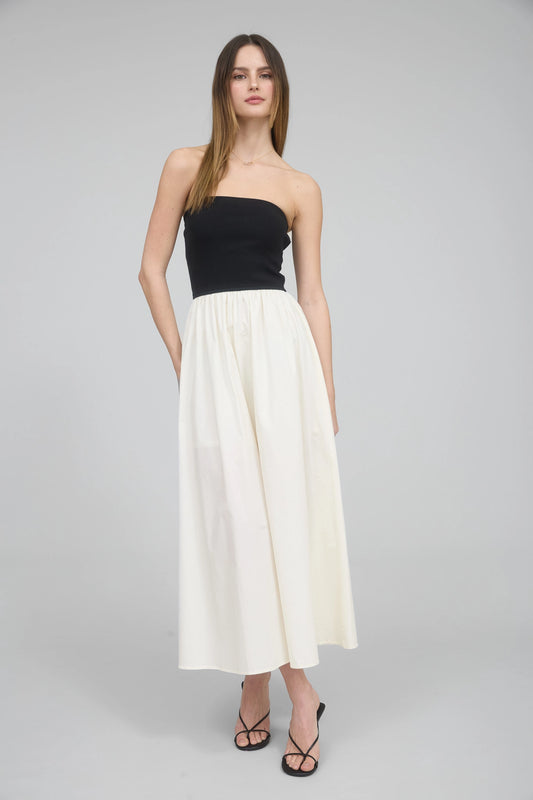 Noir Strapless Maxi Dress (Brûlée & Black)
