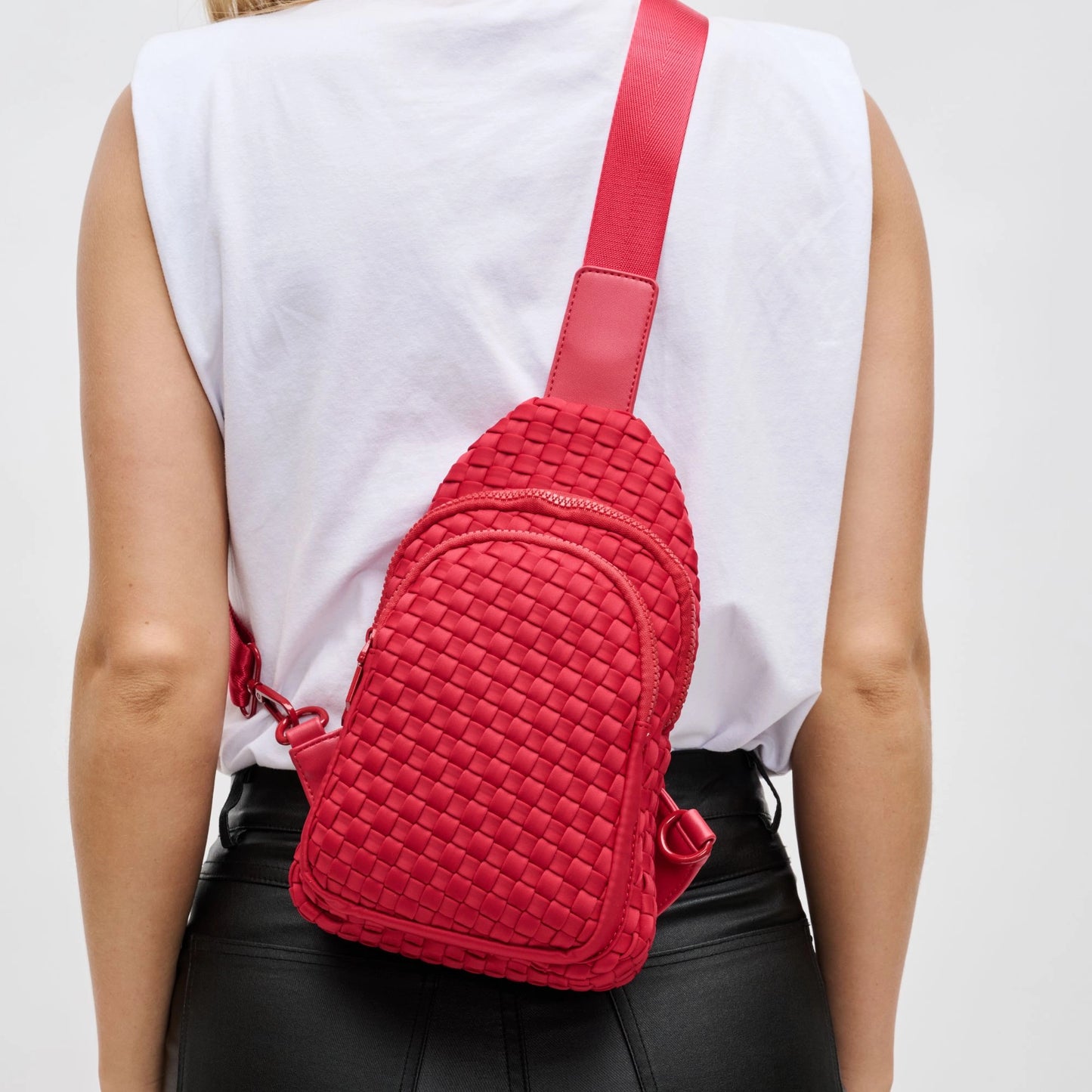 Beyond the Horizon Woven Neoprene Sling Backpack (Red)