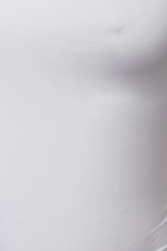 Bonjour One Shoulder Stretch Bodysuit Top (White)