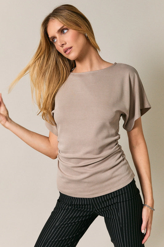 The Everyday Drape Top (Stone)