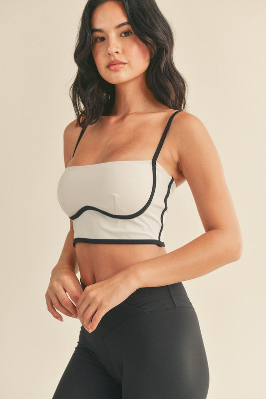 Contrast Sculpting Bra Tank (Ivory)