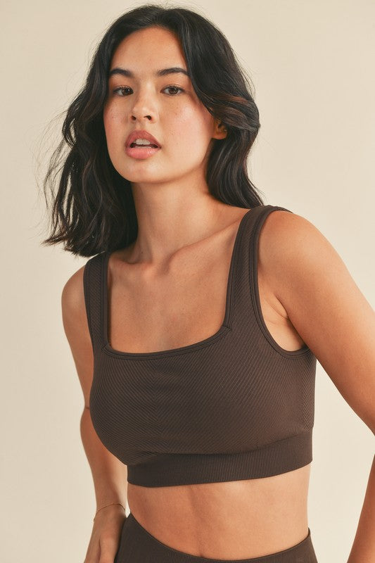 Chocolate Brown Textured Athletic Matching Set (Brown)