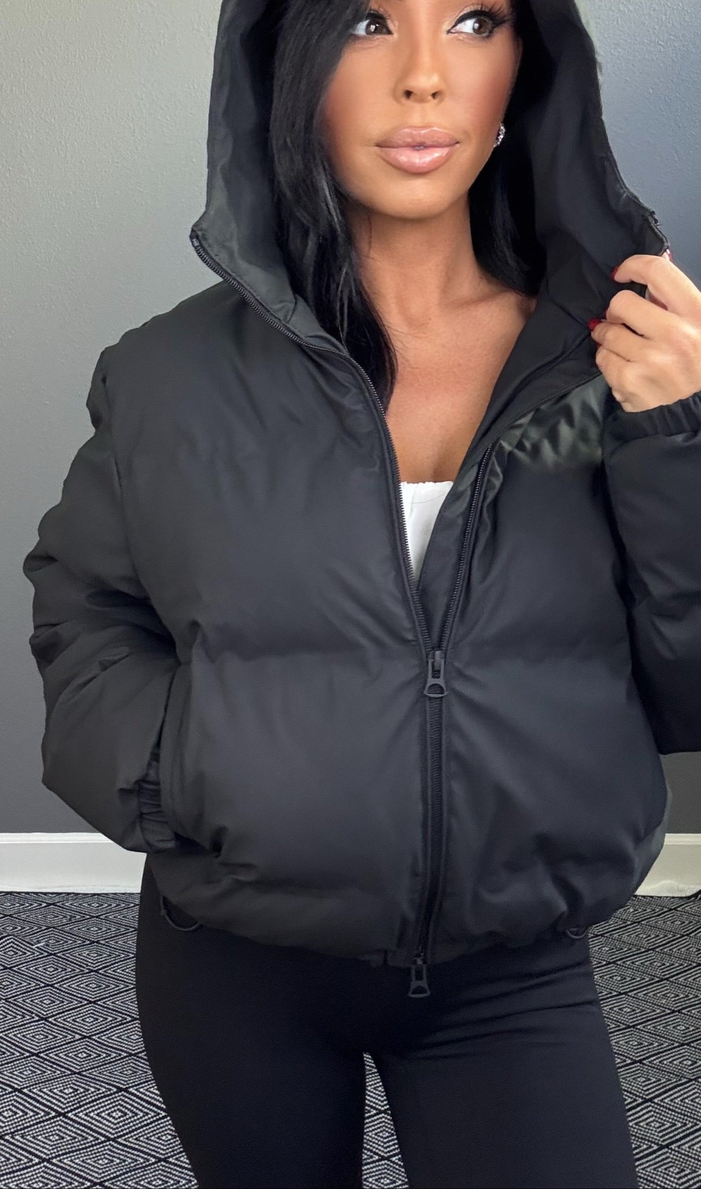 LAURAL LEE HOODED PUFFER (BLACK)