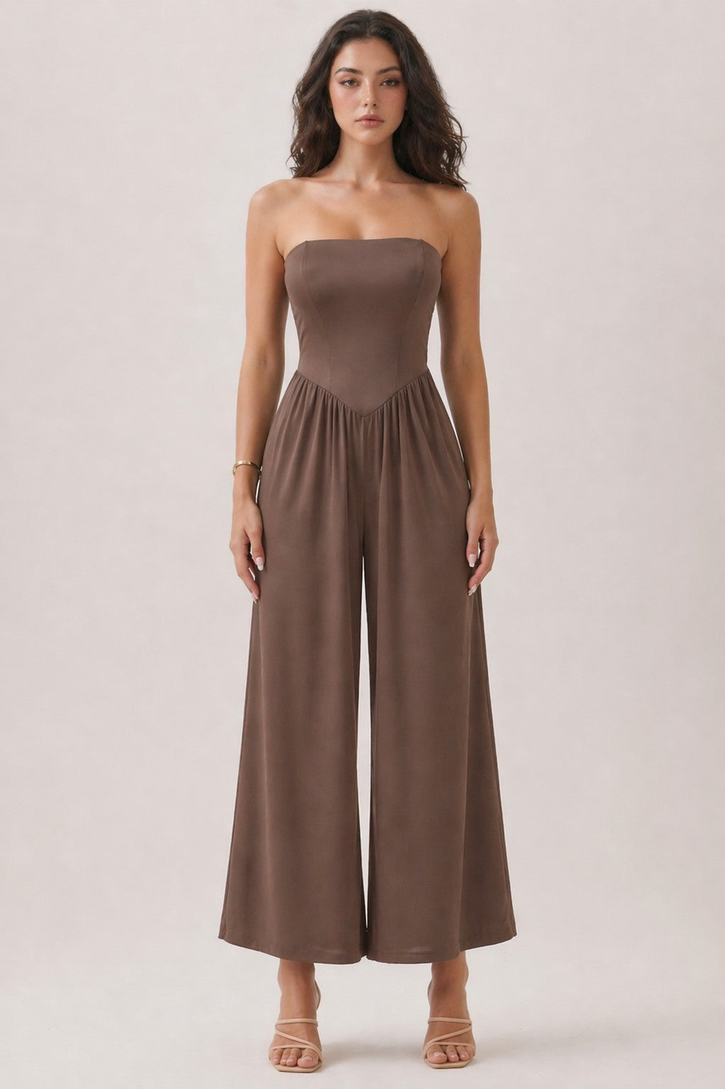 The Montauk Strapless Jumpsuit (Cocoa)