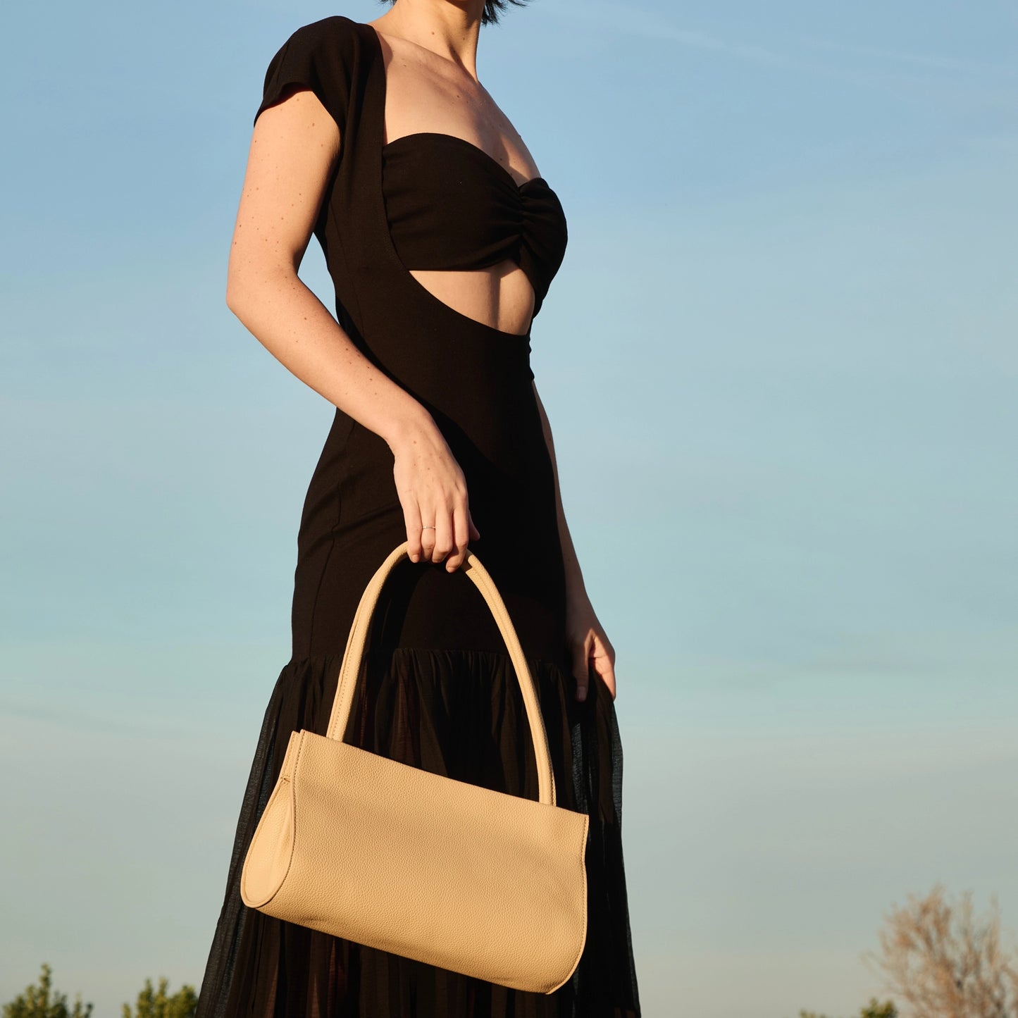 Ryleigh Tan Recycled Vegan Leather Shoulder Bag
