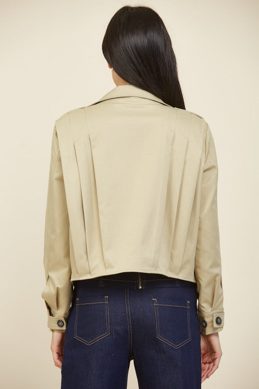Beige Cropped Trench Women's Lotiv Jacket Outerwear