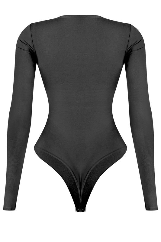 LOTIV LONG SLEEVE BODYSUIT TOP (BLACK)