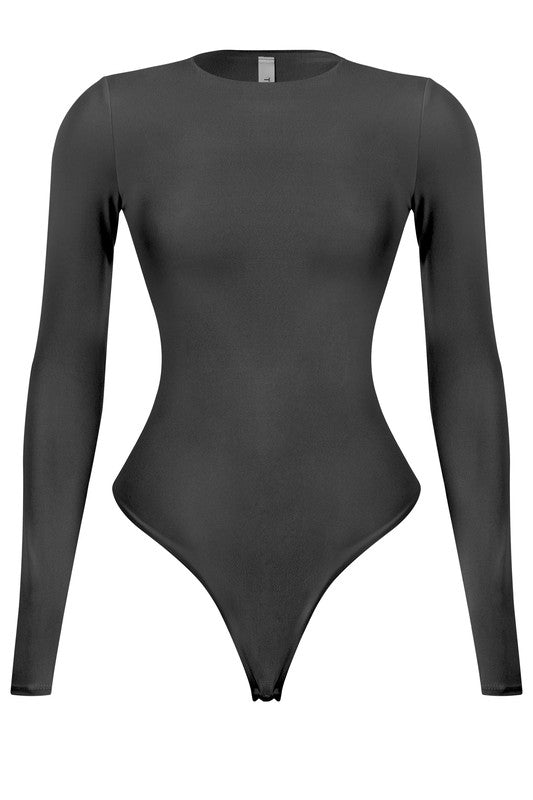 LOTIV LONG SLEEVE BODYSUIT TOP (BLACK)