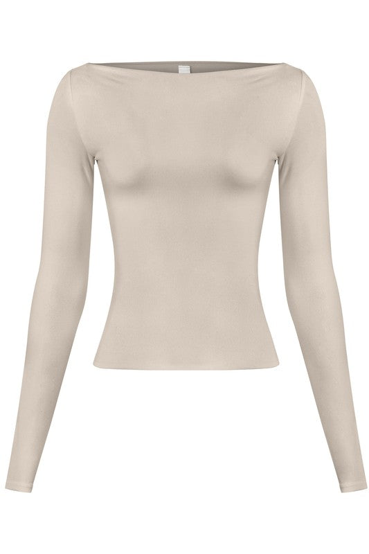 LOTIV BOATNECK LONG SLEEVE TOP (OATMEAL)