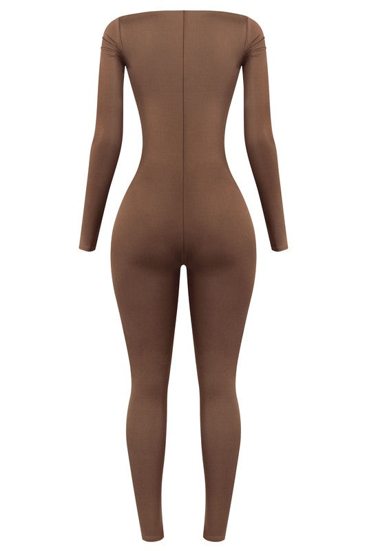 LOTIV Long Sleeve Jumpsuit (Brown)