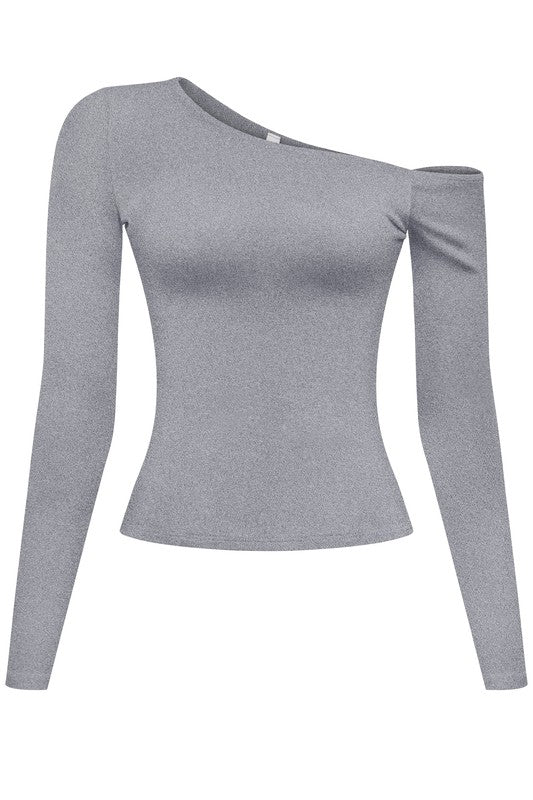 LOTIV SOFT STRETCH ASYMMETRIC TOP (GRAY)
