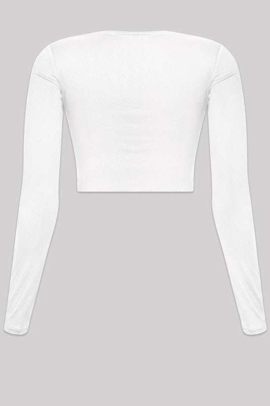 LOTIV LONG SLEEVE BASIC CROP TOP (WHITE)