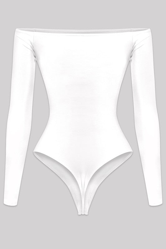 LOTIV OFF SHOULDER SOFT STRETCH TOP (WHITE)