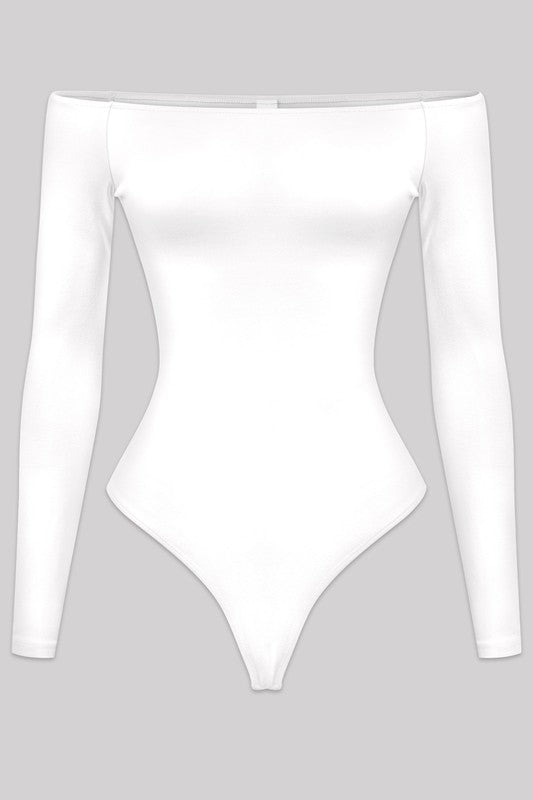 LOTIV OFF SHOULDER SOFT STRETCH TOP (WHITE)