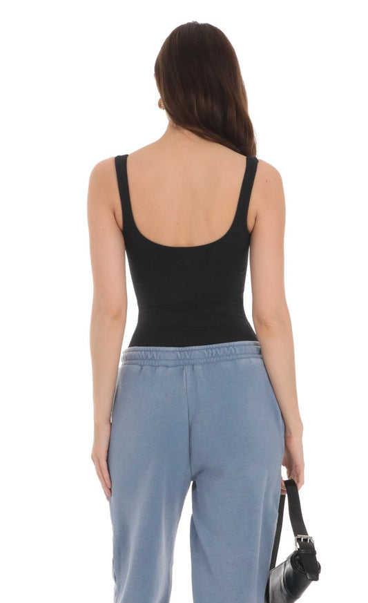 Mary Basic Jersey Bodysuit (Black)