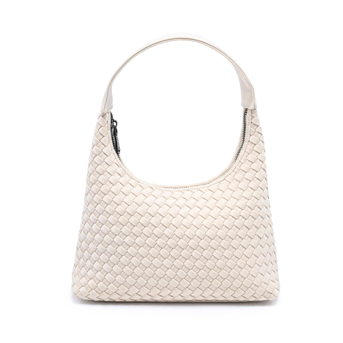 Cream Woven Neoprene Shoulder Bag Women's Purse