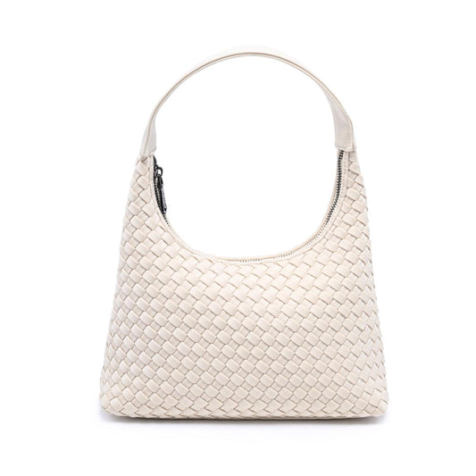 Cream Woven Neoprene Shoulder Bag Women's Purse