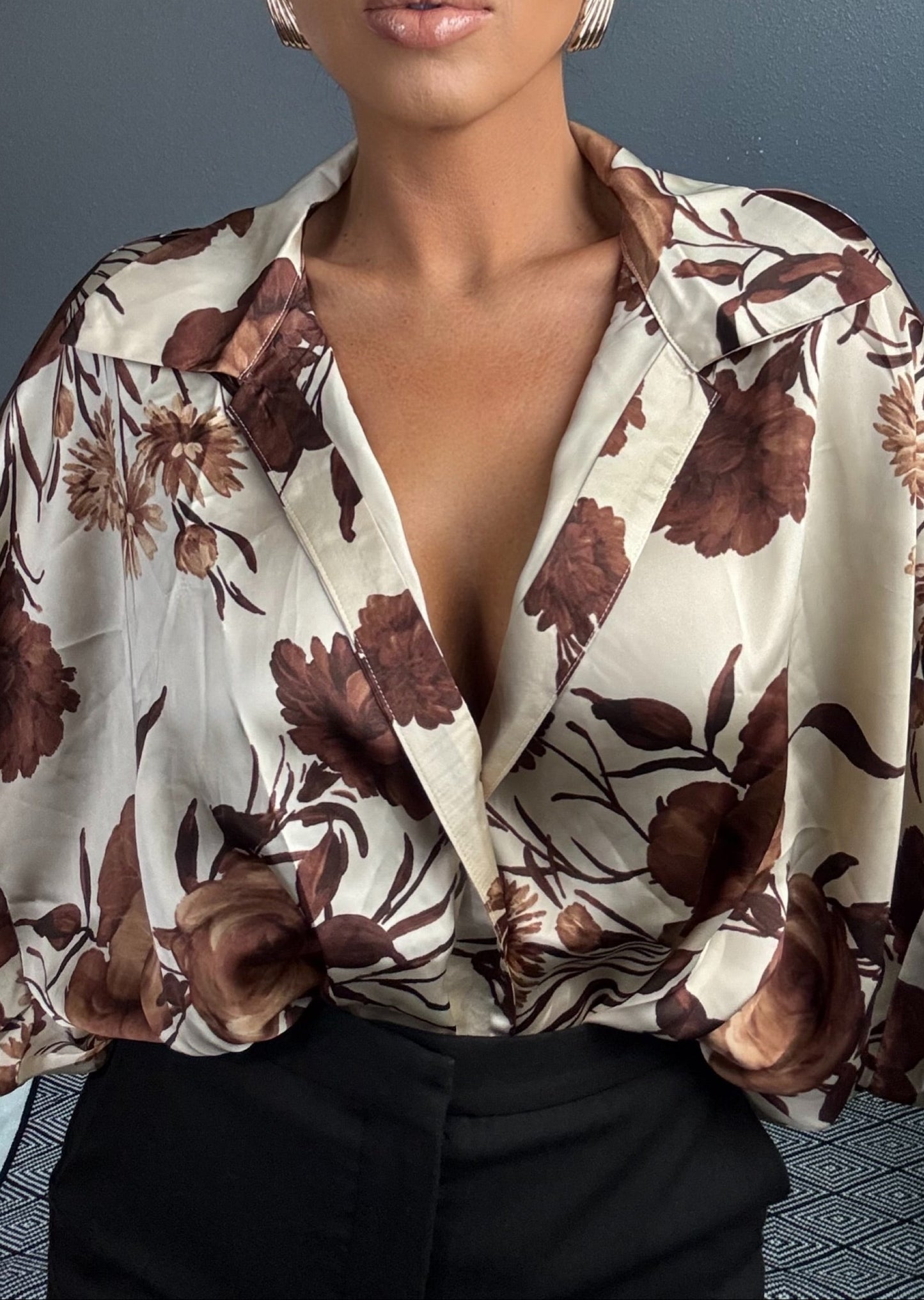 SABRINA AUTUMN OPEN BODYSUIT BLOUSE