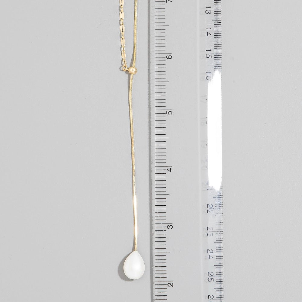 The Pearl Drop Lariat Necklace