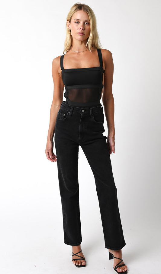 The Grace After Dark Bodysuit Top (Black)