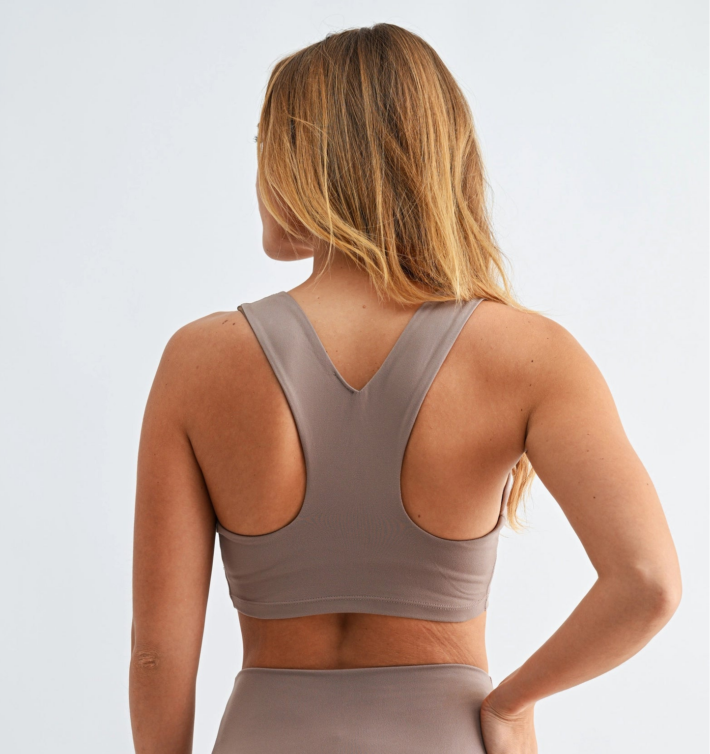 Brown Gym Pilates Sports Bra Active Racerback Tank Women's Top 