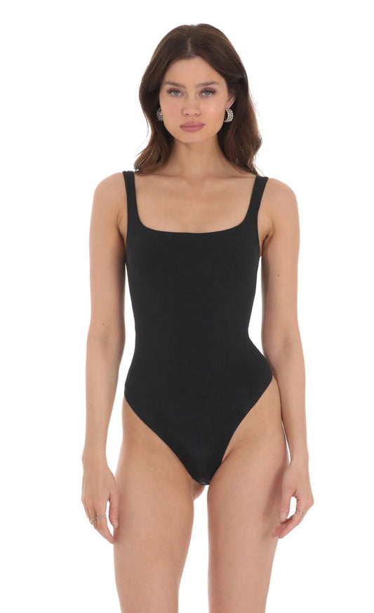 Mary Basic Jersey Bodysuit (Black)