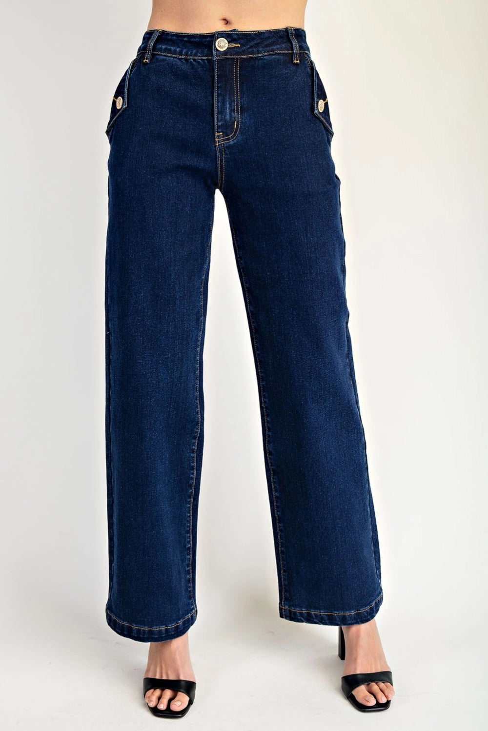 Kylie Stretch Straight Denim Jeans (Blue Jean)