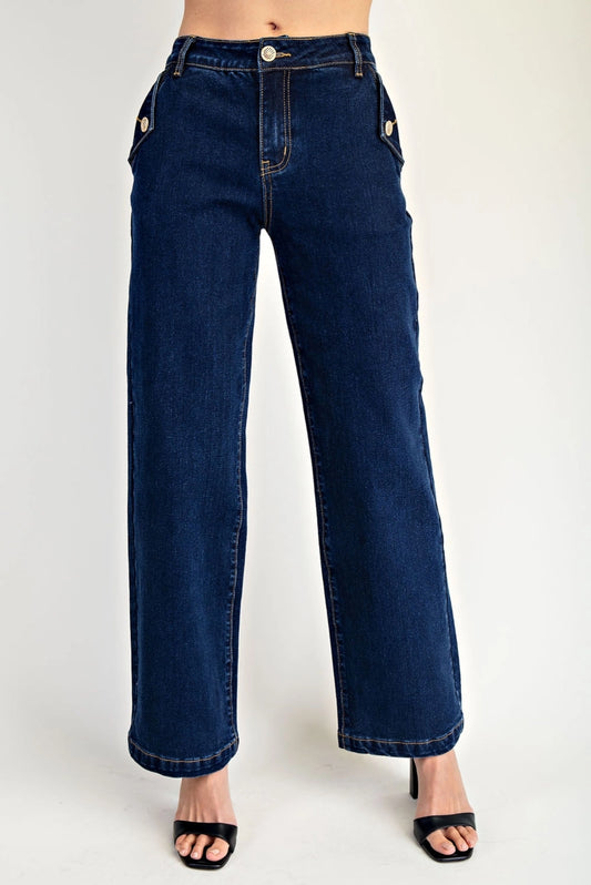 Kylie Stretch Straight Denim Jeans (Blue Jean)