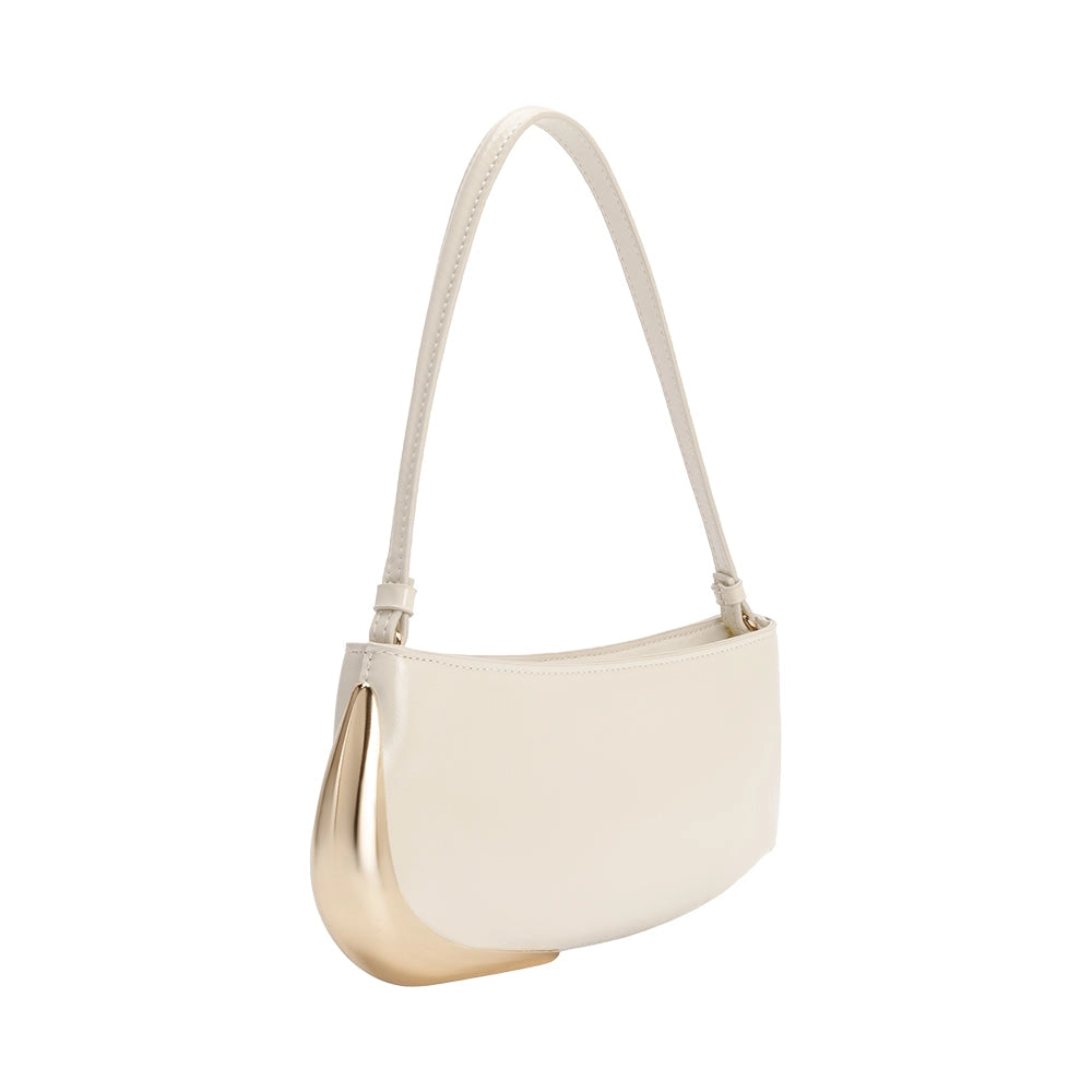 Sade Recycled Vegan Leather Shoulder Bag (Ivory)